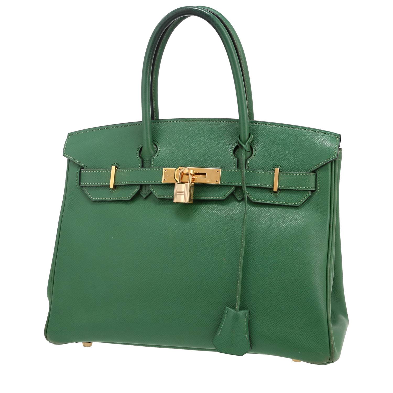 Birkin 30 cm Handbag In Vert Bengale Courchevel Leather