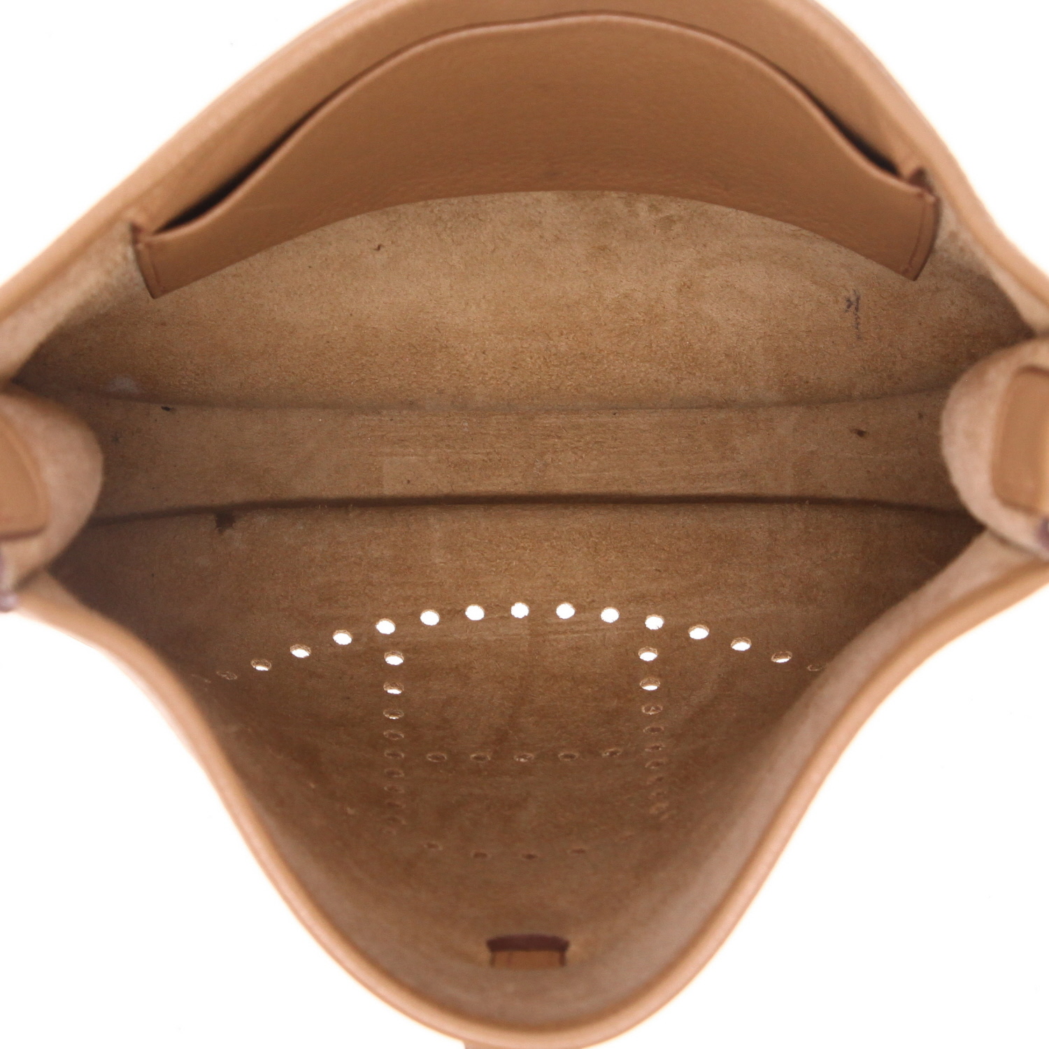 Bolso bandolera Hermès  Evelyne en cuero togo color camel - Detail D3