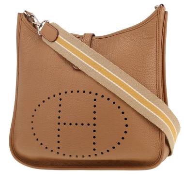 Bolso bandolera Hermès  Evelyne en cuero togo color camel