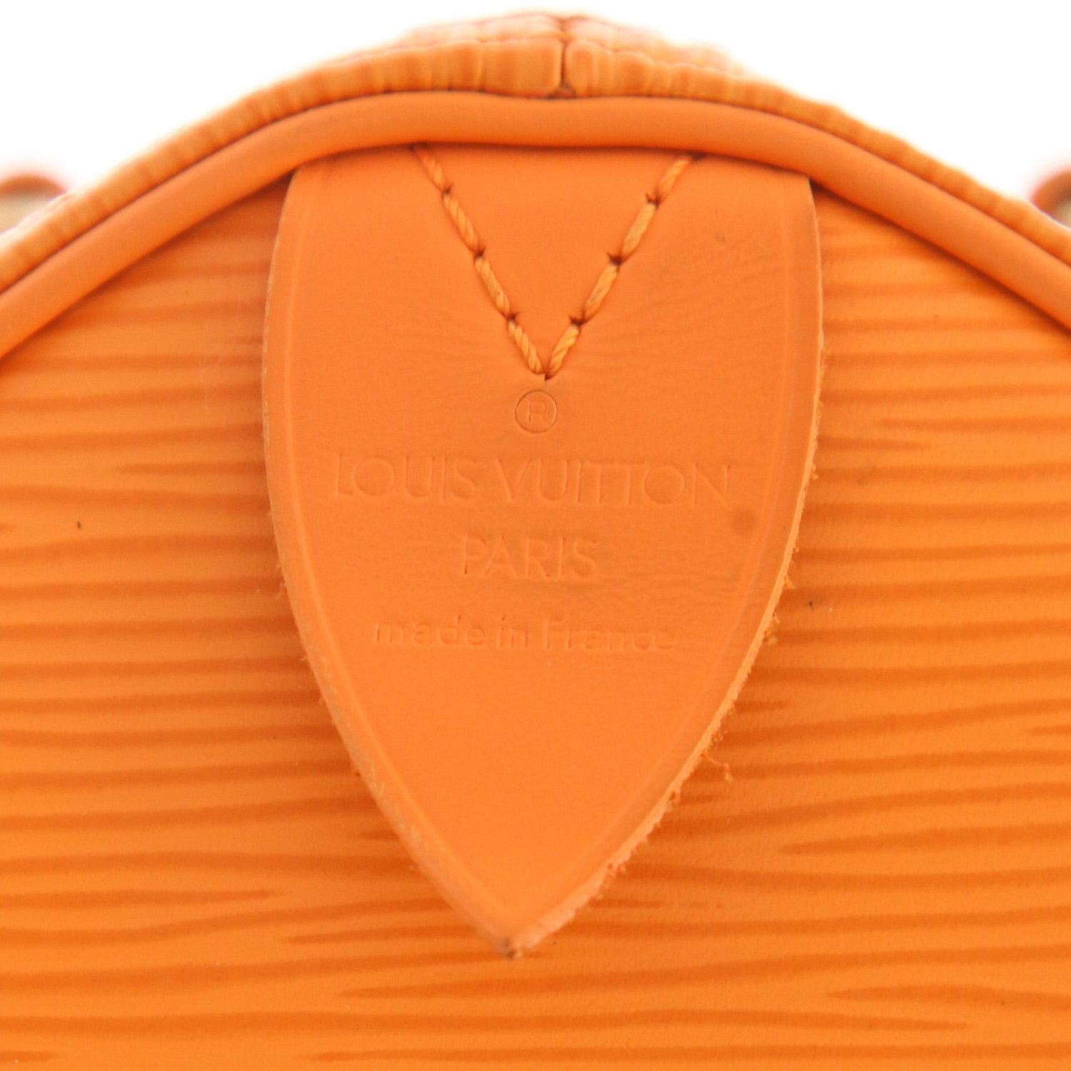 Sac à main Louis Vuitton  Speedy 30 en cuir épi orange - Detail D2