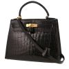 Hermès  Kelly 28 cm handbag  in black alligator - 00pp thumbnail