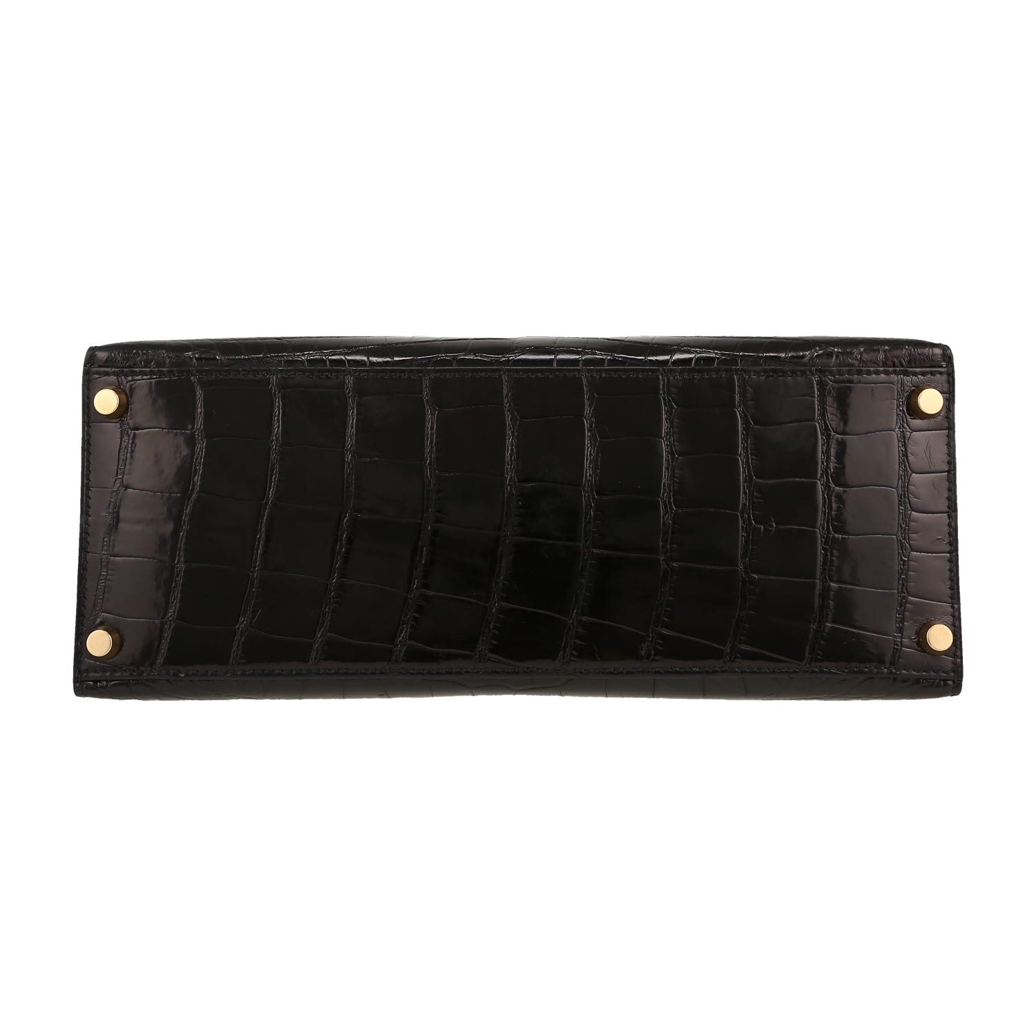 Hermès  Kelly 28 cm handbag  in black alligator - Detail D1
