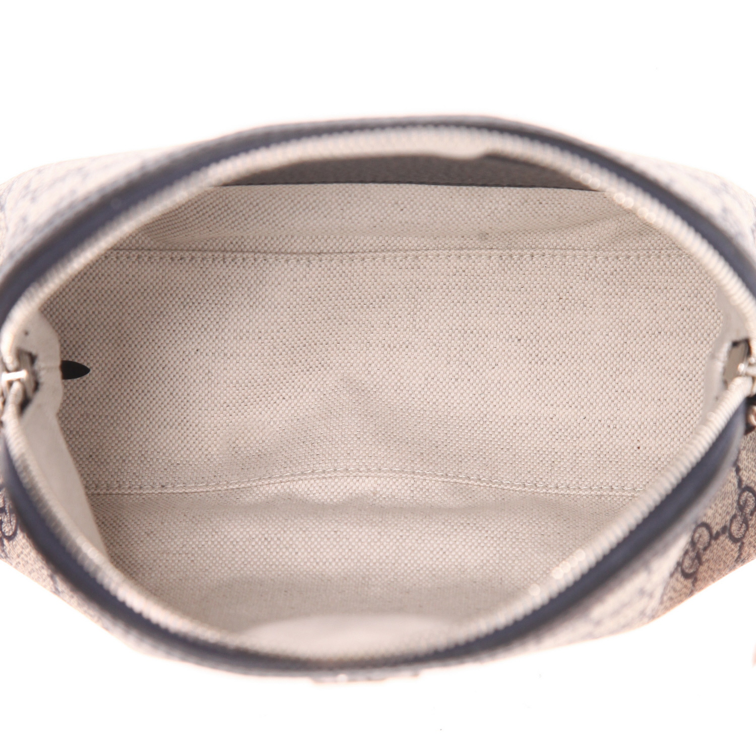 Sac bandoulière Gucci  Ophidia en toile sûpreme GG grise et cuir noir - Detail D3