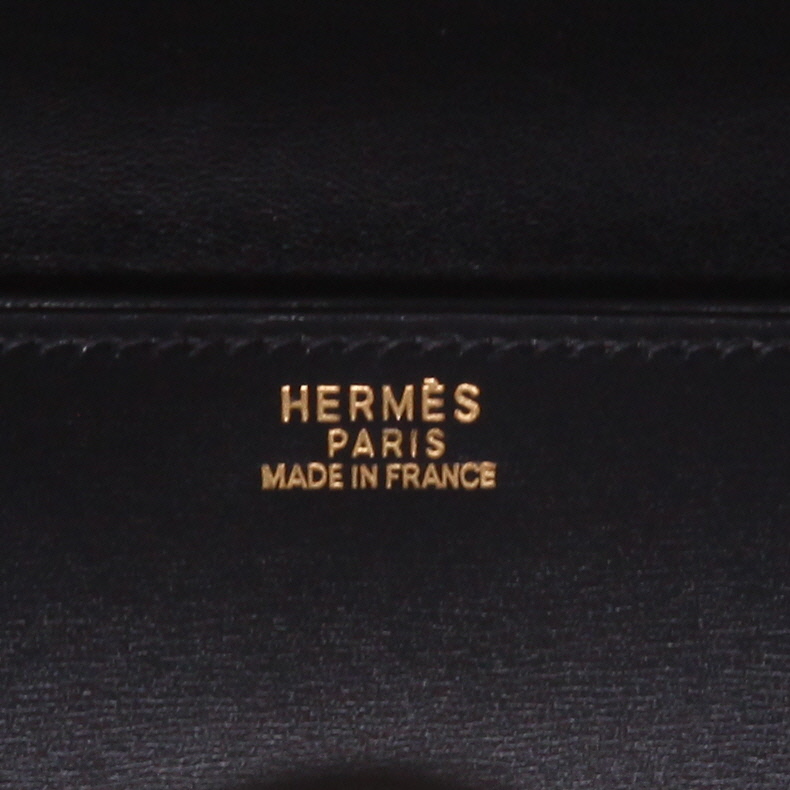 Hermès  Ring pouch  in black box leather - Detail D2