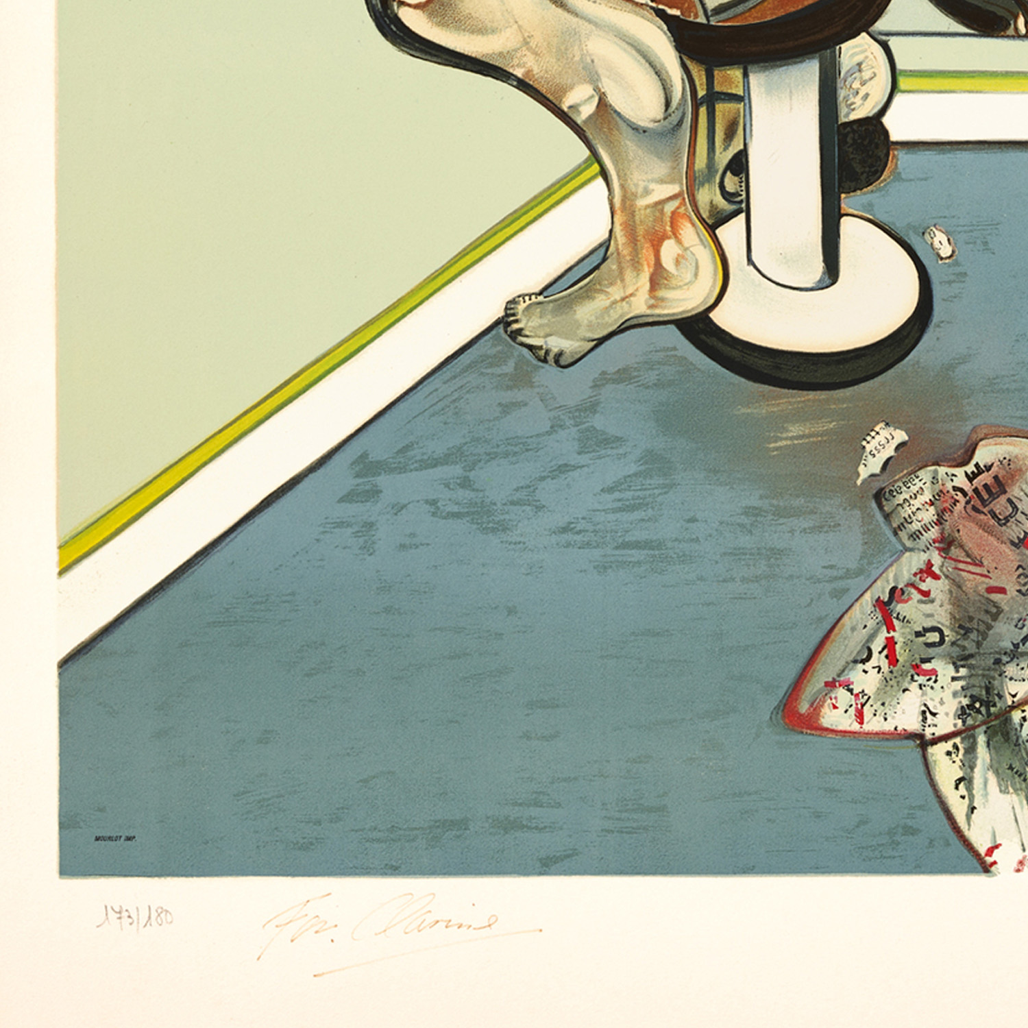 Figure writing reflected in a mirror - 1977