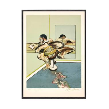 Figure writing reflected in a mirror - 1977