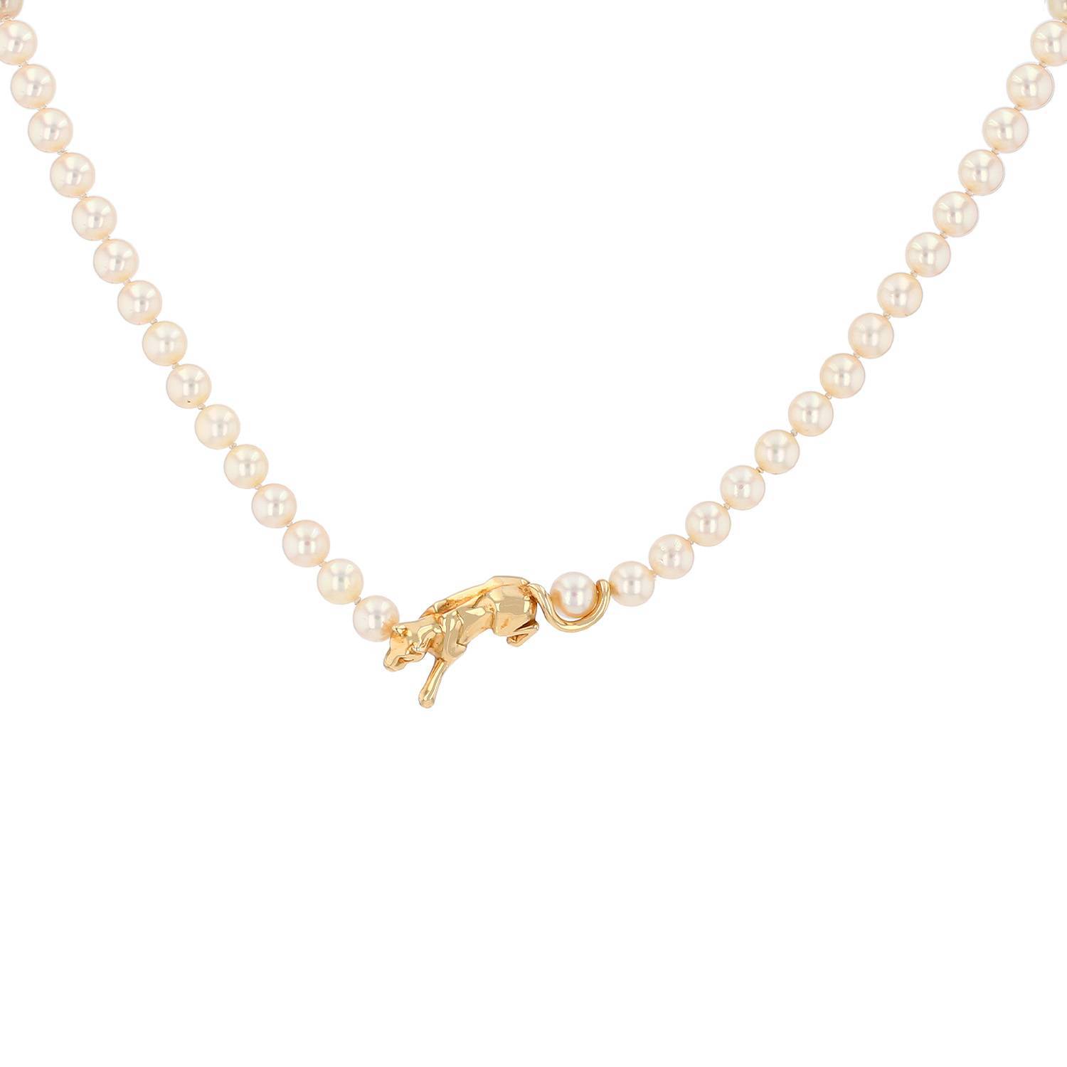 Collier Cartier en or jaune et perles de culture