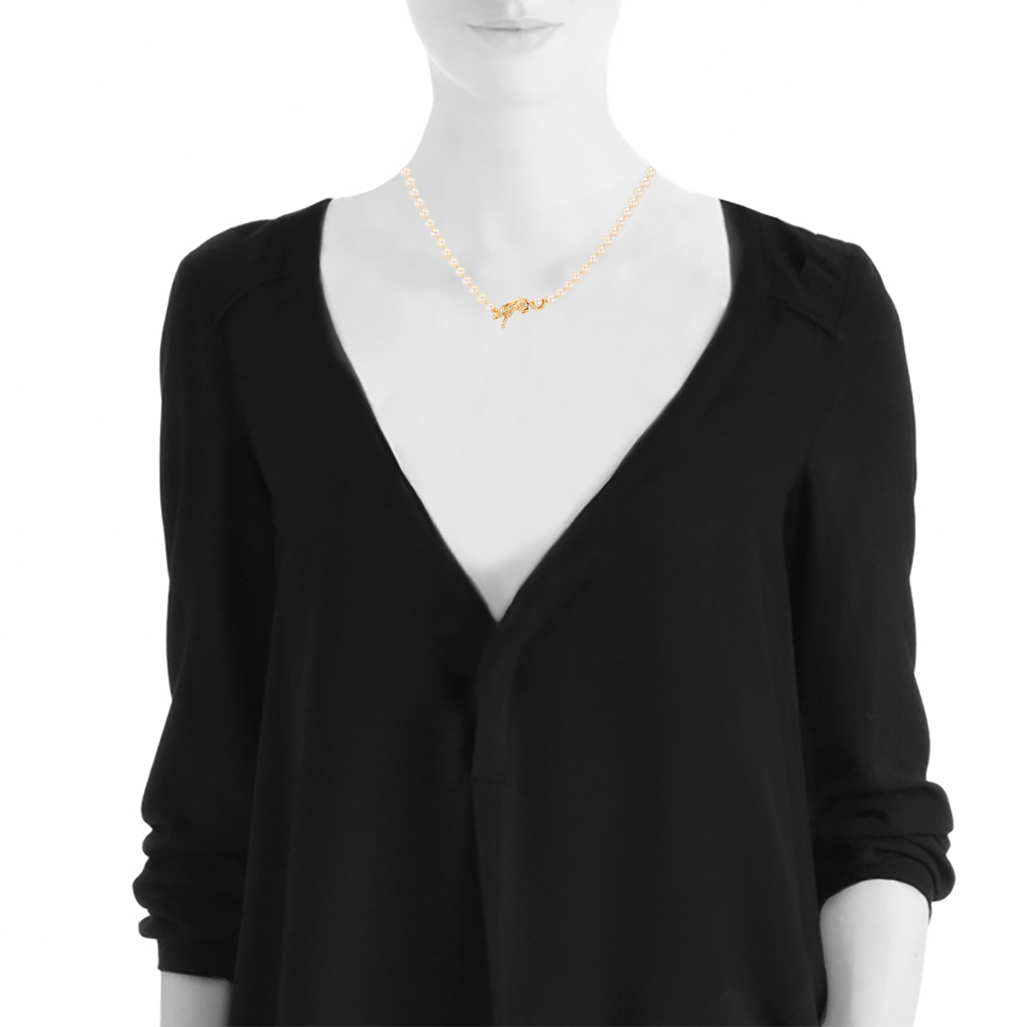 Collier Cartier en or jaune et perles de culture - Detail D1