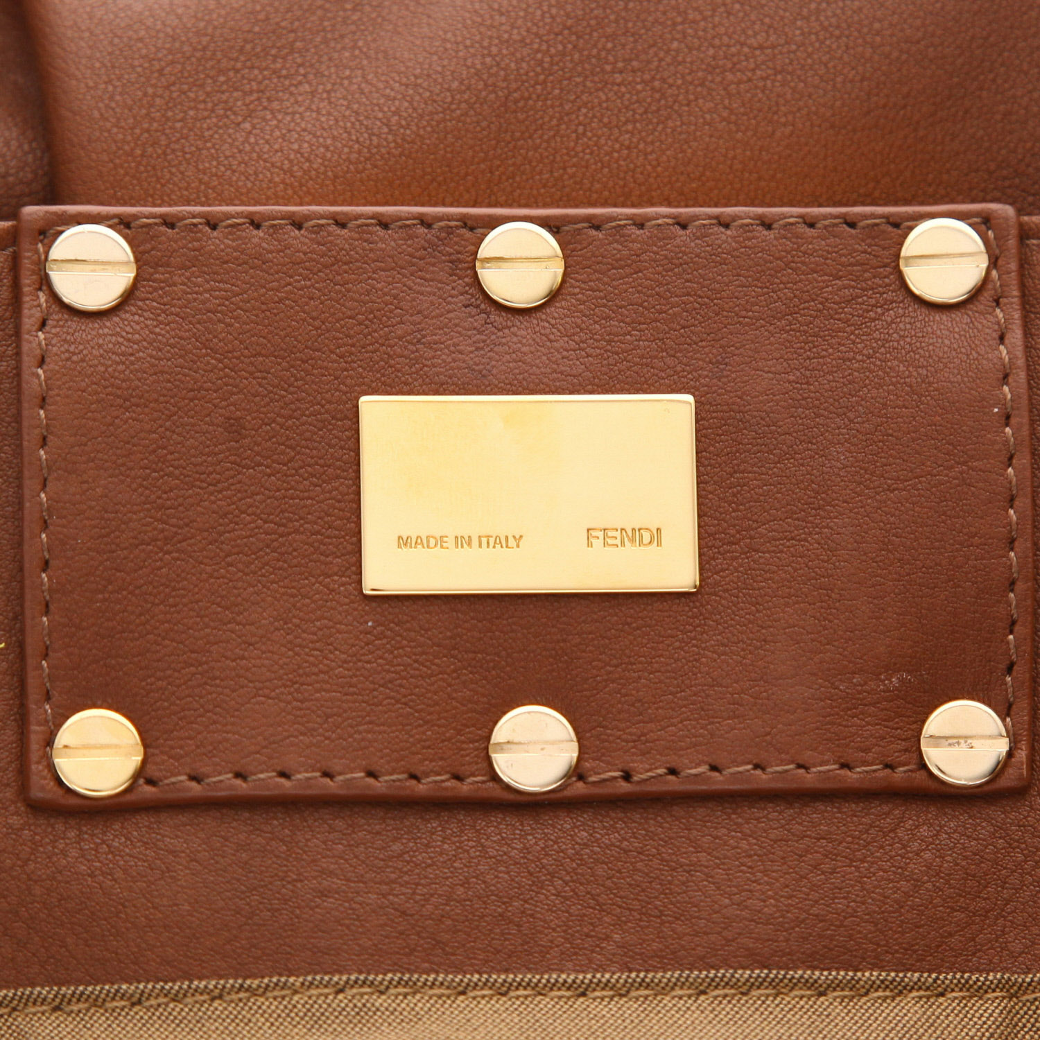 Sac à main Fendi   en cuir marron - Detail D2