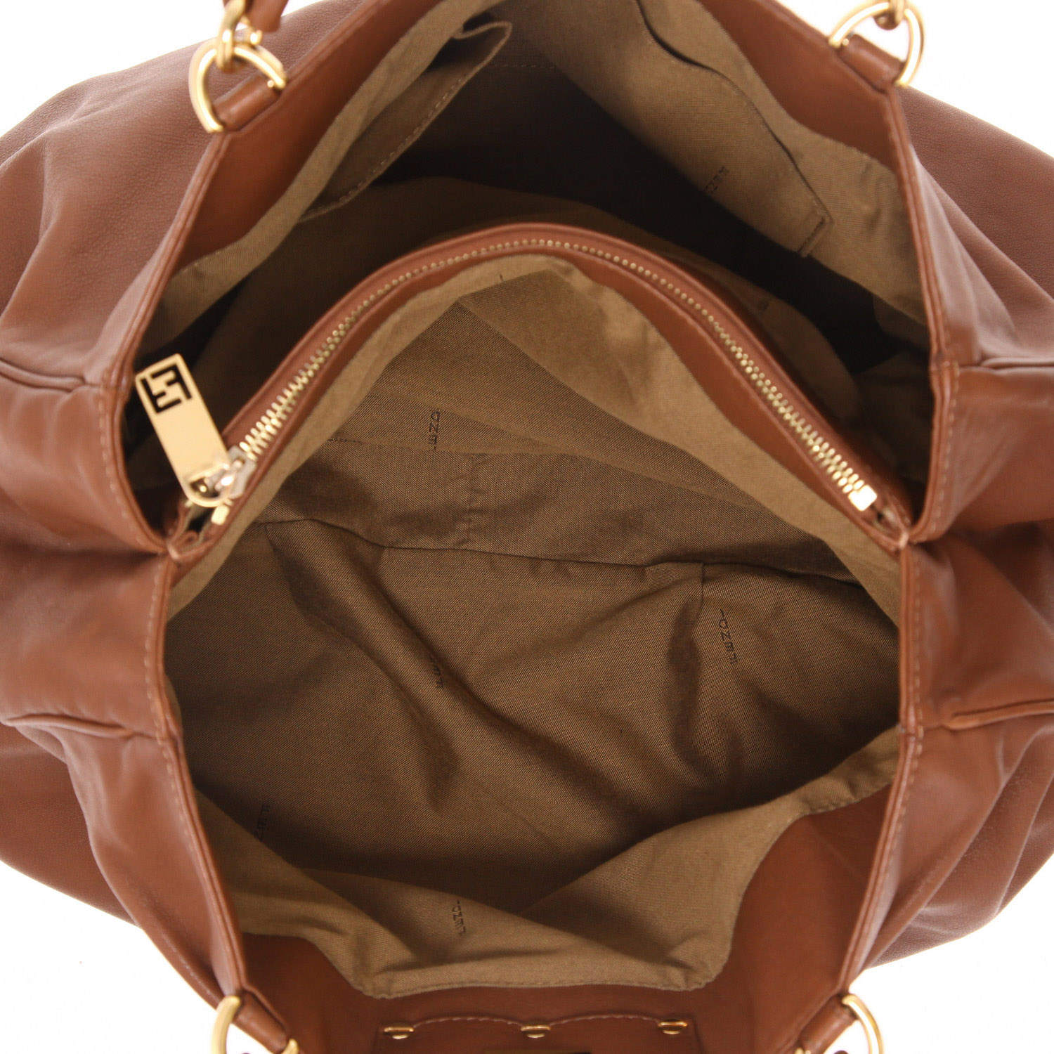 Sac à main Fendi   en cuir marron - Detail D3