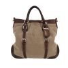 Prada   handbag  in brown canvas  and brown leather - 360 thumbnail