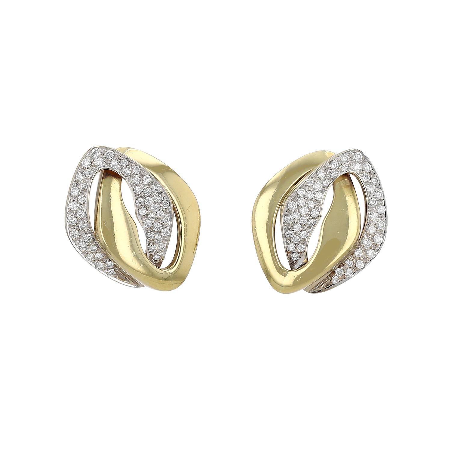 Orecchini Vintage  in oro giallo, oro bianco e diamanti - 00pp