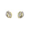 Vintage  earrings in yellow gold, white gold and diamonds - 360 thumbnail