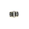 Bague Vintage  en or jaune 14 carats, onyx et nacre - 360 thumbnail