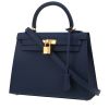 Bolso de mano Hermès  Kelly 25 cm en cuero epsom azul - 00pp thumbnail