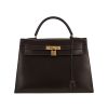 Hermès  Kelly 32 cm handbag  in brown box leather - 360 thumbnail