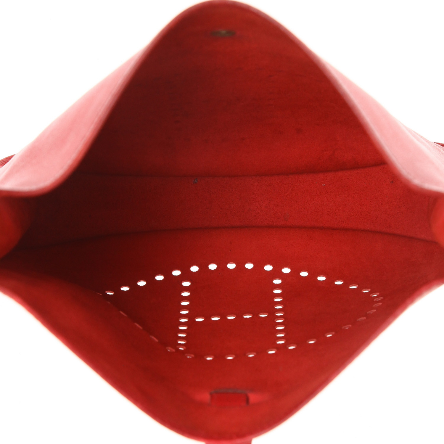 Bolso bandolera Hermès  Evelyne en cuero Courchevel rojo - Detail D3