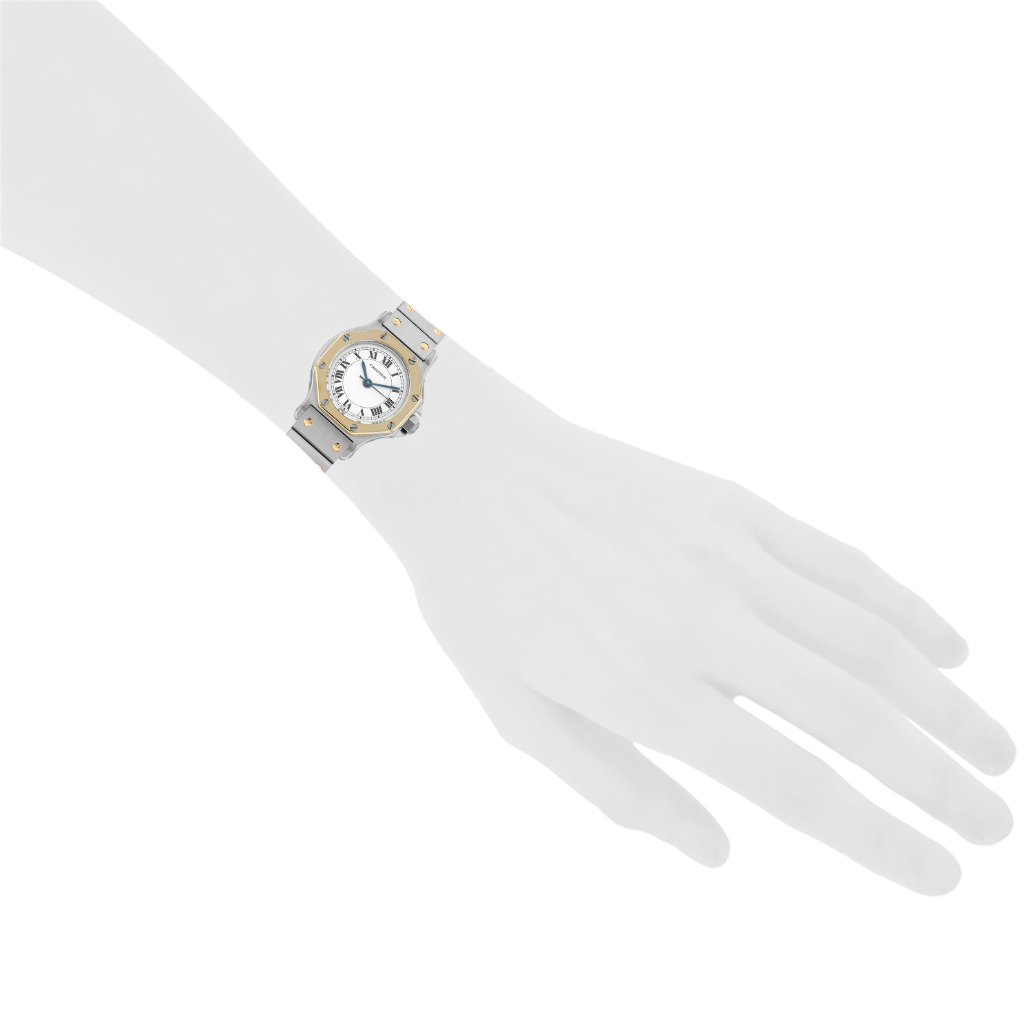 Cartier Santos Octogonale  in gold and stainless steel Ref: Cartier - 0907  Circa 1990 - Detail D1