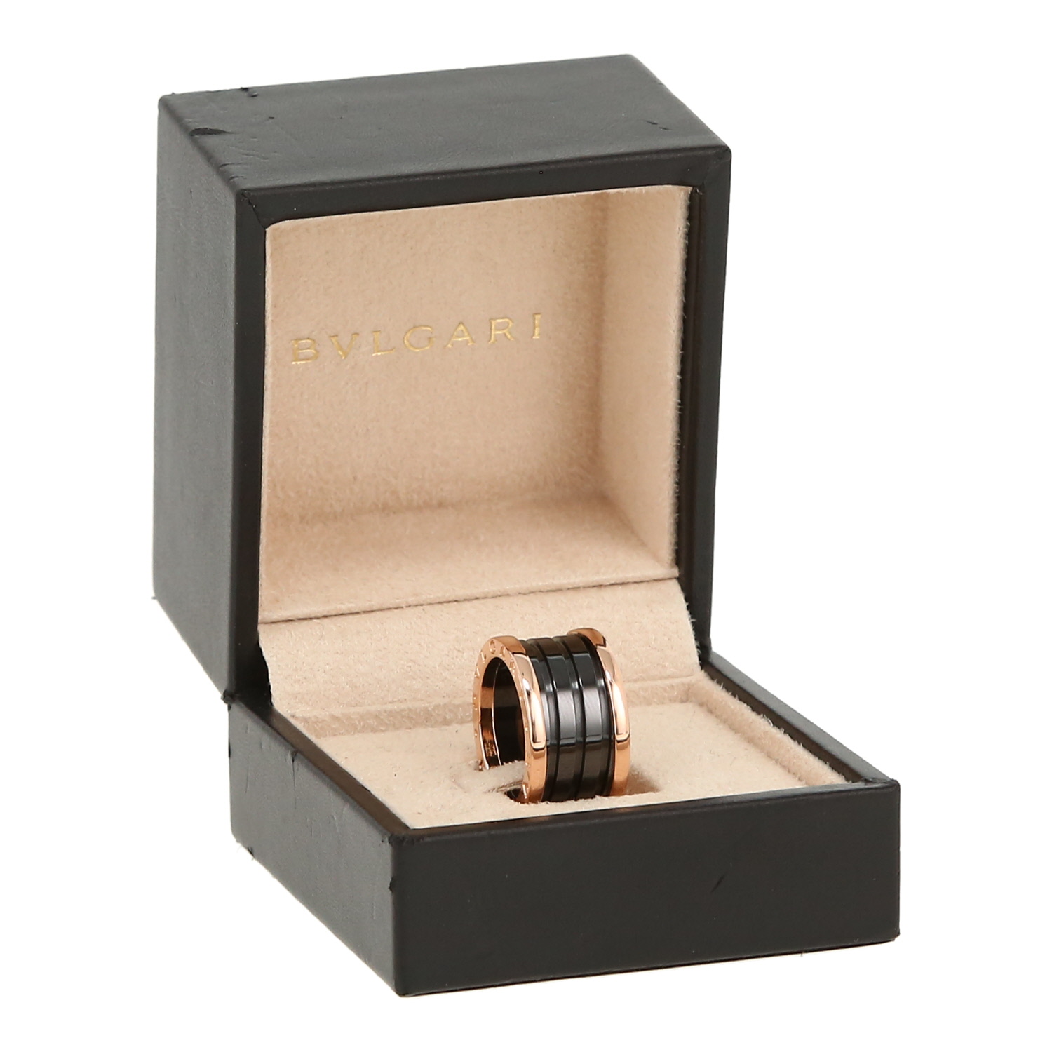 Bulgari B.Zero1 large model ring in pink gold and ceramic - Detail D2