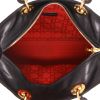 Dior  Lady Dior large model  handbag  in black quilted suede  and black leather - Detail D3 thumbnail