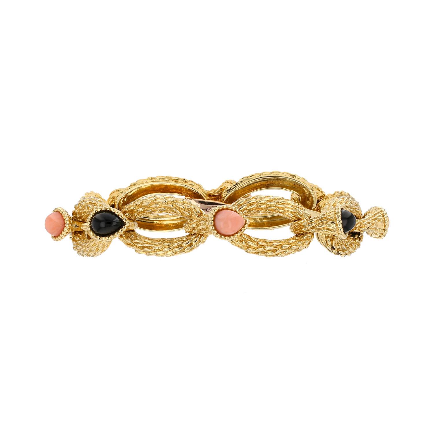 Boucheron Serpent Bohème bracelet in yellow gold, onyx and coral