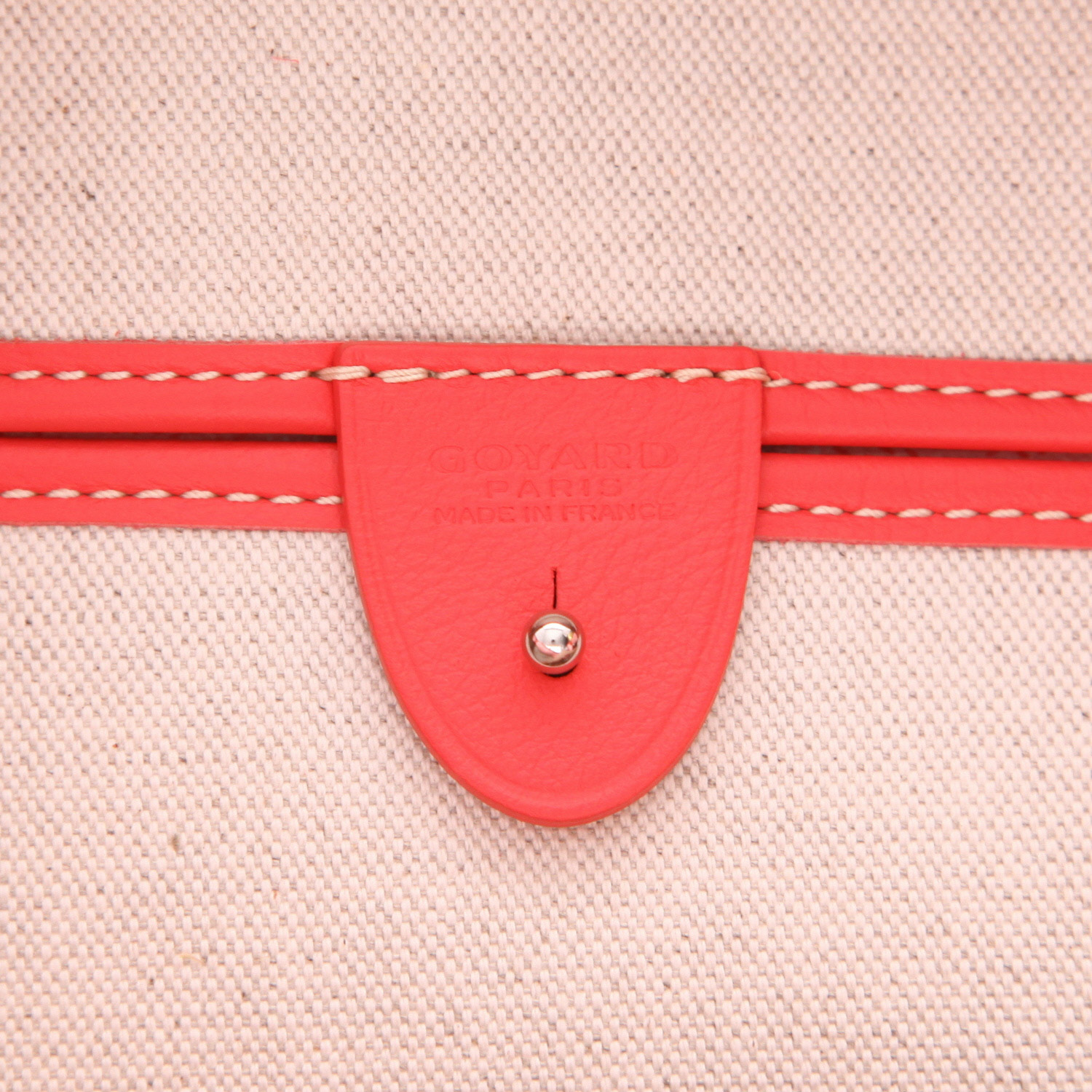 Bolso Cabás Goyard  Artois en tela Goyardine rosa y cuero rosa - Detail D2