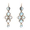 Paire de boucles d'oreilles Pomellato Nausica en or rose et topazes bleu - 360 thumbnail