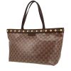 Borsa Gucci  Babouska in tela "Suprême GG" bordeaux e pelle marrone - 00pp thumbnail