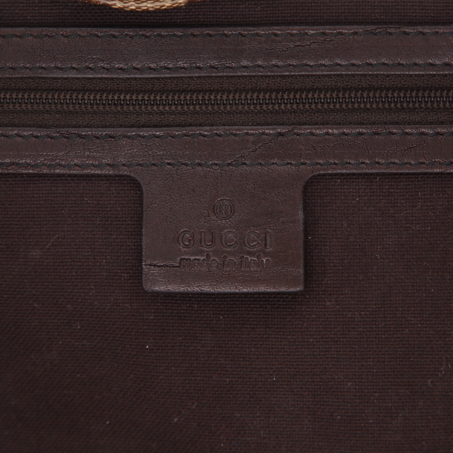 Bolso de mano Gucci  Babouska en tejido "Suprême GG" color burdeos y cuero marrón - Detail D2