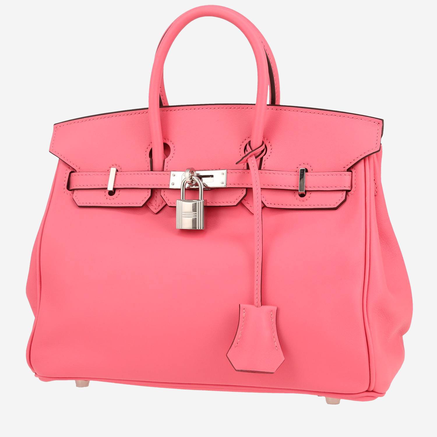 Bolso de mano Hermès  Birkin 25 cm en cuero swift azalea pink