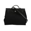 Sac bandoulière Hermès  Herbag en toile noire et cuir noir - 360 thumbnail