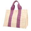 Hermès  Toto Bag - Shop Bag shopping bag  in beige and purple canvas - 00pp thumbnail