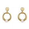 Paire de clips d'oreilles Cartier en or jaune et perles de culture - 360 thumbnail