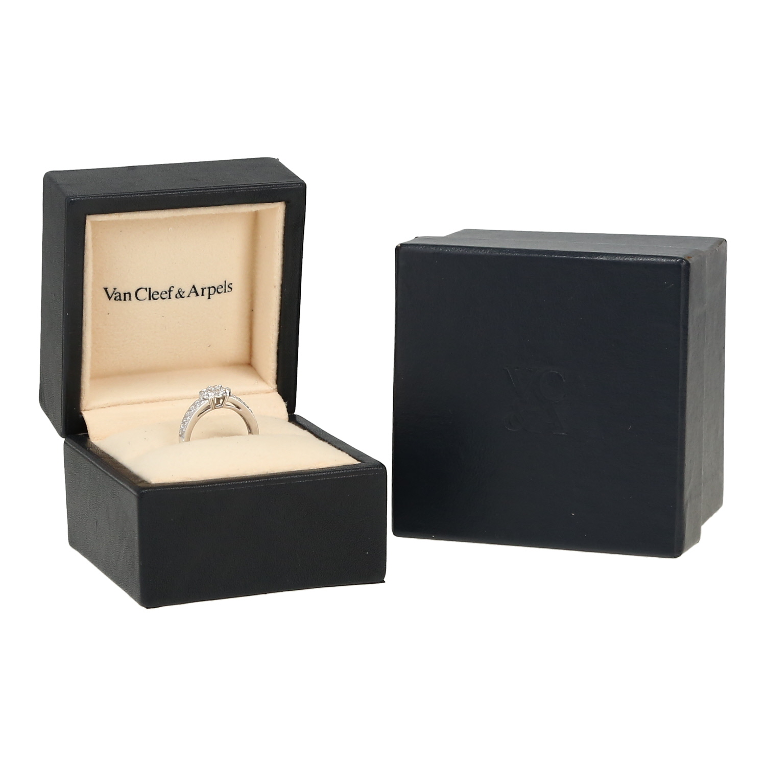 Van Cleef & Arpels Fleurette large model ring in white gold and diamonds - Detail D2