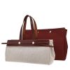 Hermès  Herbag bag worn on the shoulder or carried in the hand  in beige canvas  and brown leather - 00pp thumbnail