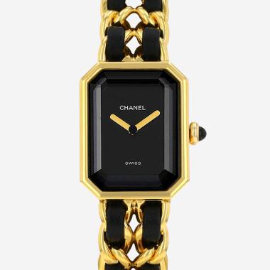 Montre Chanel Première taille L  en plaqué or Vers 1990