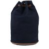 Sac à dos Hermès  Polochon en toile bleu-marine et cuir naturel - 00pp thumbnail