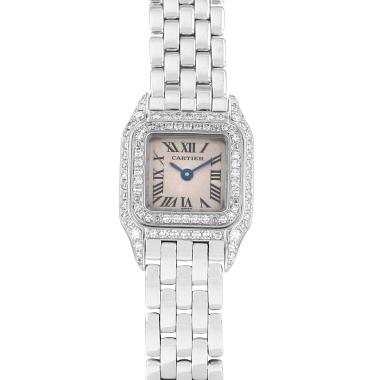 Montre Cartier Panthère Mini en or blanc Ref: Cartier - 2363  Vers 1990