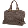 Miu Miu  Matelassé shoulder bag  in taupe embossed leather - 00pp thumbnail