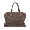 Miu Miu  Matelassé shoulder bag  in taupe embossed leather - 360 thumbnail