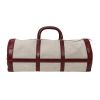 Hermès  RD travel bag  in beige canvas  and red leather - Detail D1 thumbnail