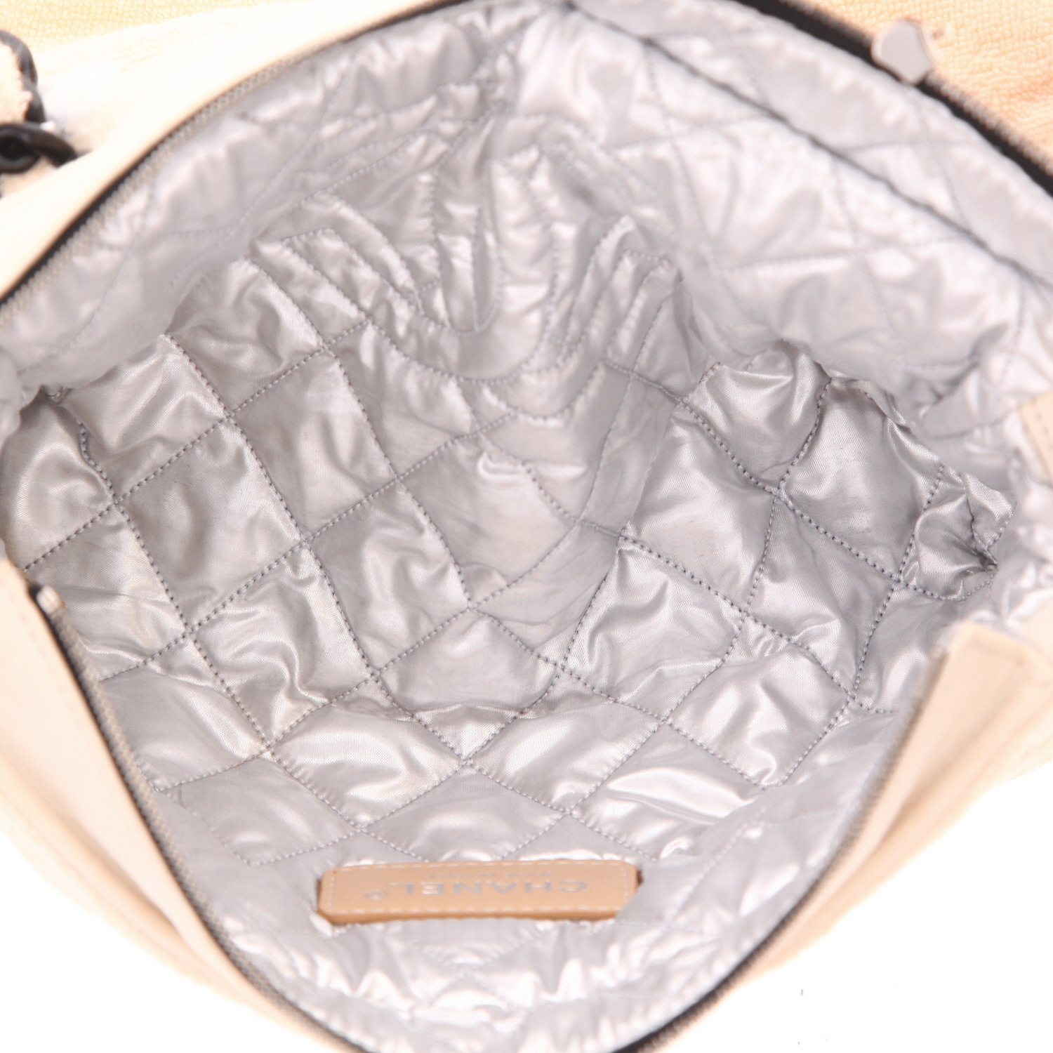 Chanel   handbag  in beige terry fabric - Detail D3