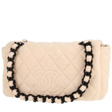 Chanel   handbag  in beige terry fabric