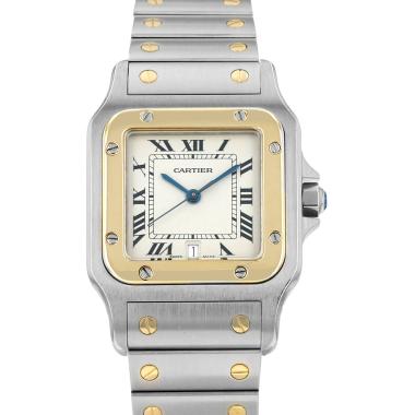 Montre Cartier Santos Galbée en or et acier Vers 1990