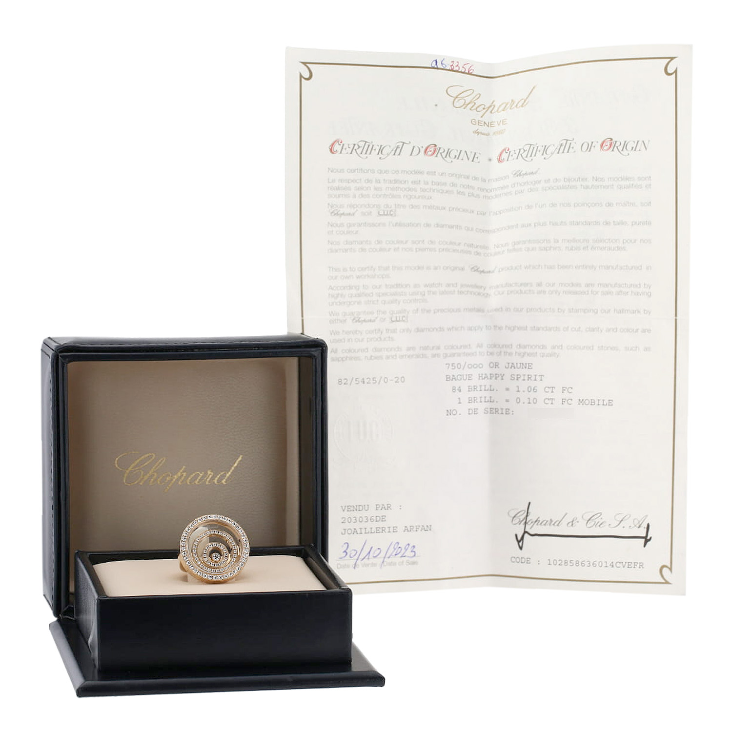 Anello Chopard Happy Spirit in oro giallo e diamanti - Detail D2