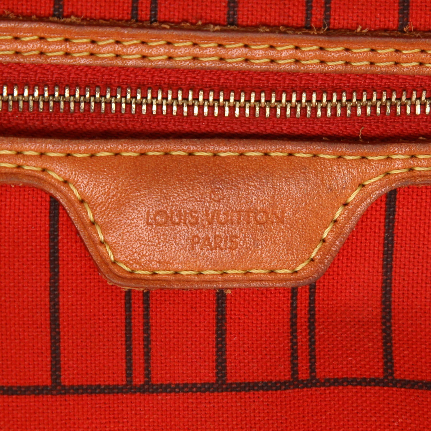 Shopping bag Louis Vuitton  Neverfull - Shop Bag modello medio  in tela monogram e pelle naturale - Detail D2