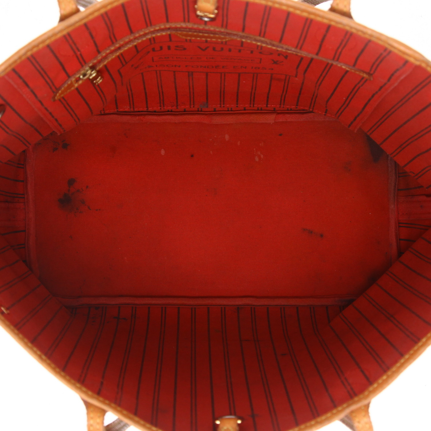 Shopping bag Louis Vuitton  Neverfull - Shop Bag modello medio  in tela monogram e pelle naturale - Detail D3