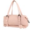 Bolso de mano Bottega Veneta  Montaigne en cuero intrecciato rosa - 00pp thumbnail