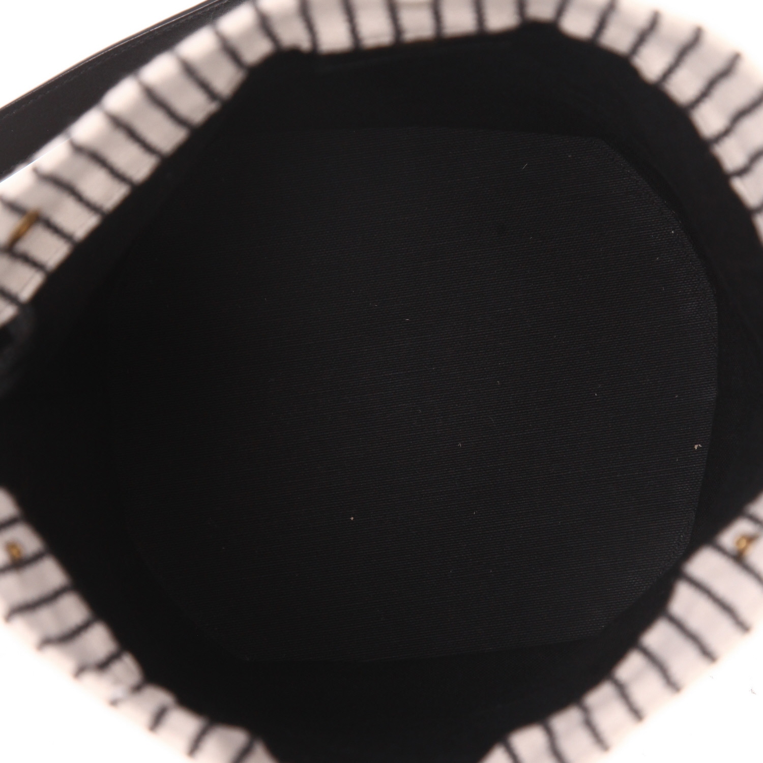 Bolso de mano Saint Laurent   en lona cruda y negra y cuero negro - Detail D3