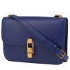 Bolso de mano Saint Laurent  Carré Satchel en cuero azul - 00pp thumbnail